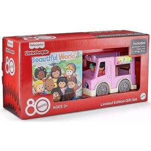 Fisher-Price Little People Pink Ice Cream Truck Playset with Book